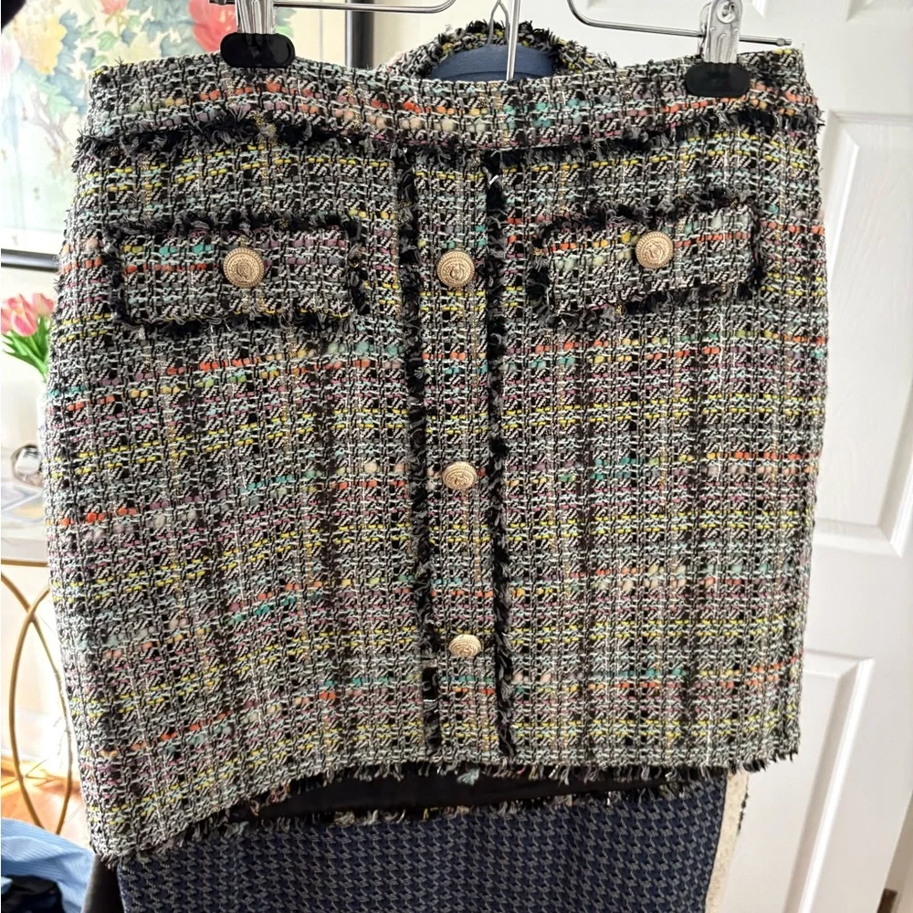 Generation Love Multicolor Tweed Blazer (XL)& Skirt Set (Size 12) - Picture 5 of 7